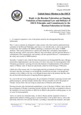 Statement by the Delegation of the United States of America in response to the statement by the Delegation of the Russian Federation on the situation in Ukraine and the need to implement the Minsk agreements