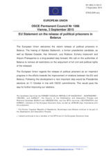 Statement by the Luxembourgian EU Presidency on the release of political prisoners in Belarus