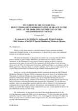 Statement by the Delegation of France in response to the report by the briefing by the Chief Monitor of the OSCE Special Monitoring Mission to Ukraine, Ambassador Ertugrul Apakan
