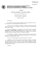 Statement by the Delegation of Armenia on the military exercise in Azerbaijan held from 6 to 13 September 2015