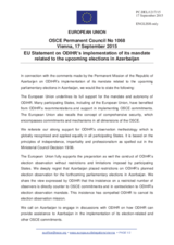 Statement by the Luxembourgian EU Presidency in response to the statement by the Delegation of Azerbaijan on the violation by the OSCE Office of Democratic Institutions and Human Rights of its mandate
