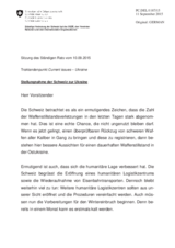 Stellungnahme der Schweiz zur Ukraine