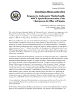Statement by the Delegation of the United States of America in response to the address by the Special Representative of the OSCE Chairperson-in-Office in Ukraine and in the Trilateral Contact Group, Ambassador Martin Sajdik