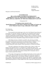 Statement by the Delegation of the Russian Federation in response to the address by the Special Representative of the OSCE Chairperson-in-Office in Ukraine and in the Trilateral Contact Group, Ambassador Martin Sajdik