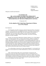 Statement by the Delegation of the Russian Federation on the United States Department of Defense Law of War Manual