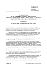 Statement by the Delegation of the Russian Federation in response to the statements on the abduction of an Estonian police officer, Mr. E. Kohver