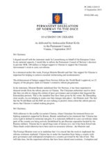 Statement by the Delegation of Norway on the ongoing aggression against Ukraine and violations of OSCE principles and commitments by the Russian Federation