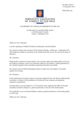 Statement by the Delegation of Norway on the death penalty in the United States of America