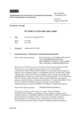 Giornale della 797a Seduta plenaria del Foro di cooperazione per la sicurezza