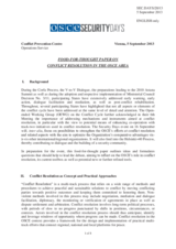 Food-for-Thought Paper on Conflict Resolution in the OSCE Area