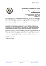 Statement by the Delegation of the United States of America in response to the report by the Chairperson of the Informal Working Group on Scales of Contributions