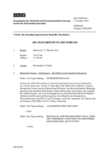 Journal der 695. Plenarsitzung des Forums