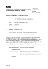 Diario de la 695ª Sesión plenaria del Foro de Cooperación en materia de Seguridad  