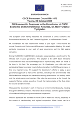 Statement by the Luxembourgian EU Presidency in response to the report by the Co-ordinator of OSCE Economic and Environmental Activities. Dr. Halil Yurdakul Yigitgüden