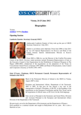 2012 OSCE Security Days: Biographies of Speakers