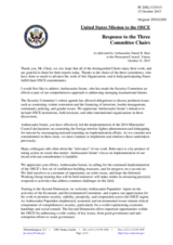 Statement by the Delegation of the United States of America in response to the presentations by the Chairpersons of the Security Committee, the Economic And Environmental Committee and the Human Dimension Committee