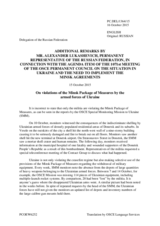 First additional remarks by the Delegation of the Russian Federation on the situation in Ukraine and the need to implement the Minsk agreements