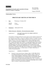 Journal of the 800th Plenary Meeting of the Forum for Security Co-operation