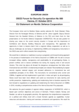 Statement by the Luxembourgian EU Presidency in response to the presentations by Mr. S. Efjestad, Ministry of Defence of Norway, and Mr. J. Lagerlöf, Ministry of Defence of Sweden