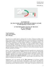 Address by the Minister for Foreign Affairs of Bulgaria, H.E. Daniel Mitov