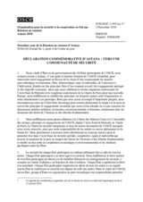 Déclaration commémorative d’Astana : vers une communauté de sécurité 