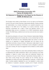 Statement by the Luxembourgian EU Presidency in response to the report by the Director of the Office for Democratic Institutions and Human Rights (ODIHR) on the Human Dimension Implementation Meeting