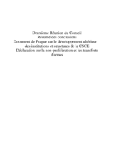 Final Document of the Second Meeting of the CSCE Council of Ministers, Prague, 30-31 January 1992 (fr) Final Document of the Second Meeting of the CSCE Council of Ministers, Prague, 30-31 January 1992 (fr)