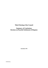 Final Document of the Third Meeting of the CSCE Council of Ministers, Stockholm, 14-15 December 1992