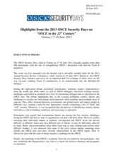 Highlights from the 2013 OSCE Security Days