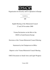 Final Document of the Eighth Meeting of the OSCE Ministerial Council, Vienna, 27-28 November 2000