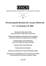 Final Document of the Twelfth Meeting of the Ministerial Council, Sofia, 6-7 December 2004 (es) Final Document of the Twelfth Meeting of the Ministerial Council, Sofia, 6-7 December 2004 (es)