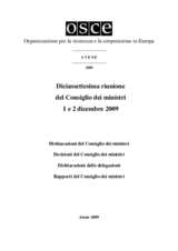 Final Document of the Seventeenth Meeting of the Ministerial Council, Athens, 1 and 2 December 2009 (it) Final Document of the Seventeenth Meeting of the Ministerial Council, Athens, 1 and 2 December 2009 (it)