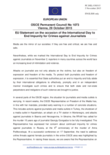 Statement by the Luxembourgian EU Presidency on the International day to end impunity for crimes against journalists, observed on 2 November 2015