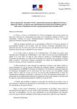 Intervention de M. Alexandre Vulic, représentant permanent adjoint de la France auprès de l’OSCE, en réponse aux représentants personnels de la présidence pour la lutte contre l’intolérance
