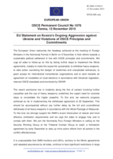 Statement by the Luxembourgian EU Presidency on the ongoing aggression against Ukraine and violations of OSCE principles and commitments by the Russian Federation