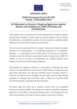 Statement by the Luxembourgian EU Presidency on the ongoing aggression against Ukraine and violations of OSCE principles and commitments by the Russian Federation