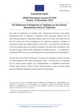 Statement by the Luxembourgian EU Presidency in response to the statement by the Delegation of Tajikistan on the participation of members of terrorist groups in OSCE events