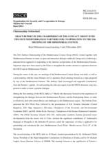 Report by the Chairperson of the Contact Group with the OSCE Mediterranean Partners for Co-Operation 