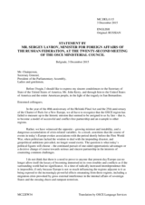 Statement by H.E. Sergey Lavrov, Minister for Foreign Affairs