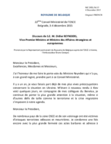Statement by H.E. Didier Reynders, Vice-Prime Minister and Minister for Foreign and European Affairs
