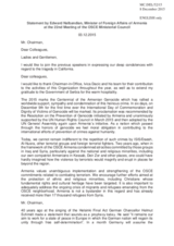 Statement by H.E. Edward Nalbandian, Minister of Foreign Affairs 