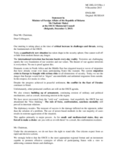 Statement by H.E. Vladimir Makei, Minister for Foreign Affairs
