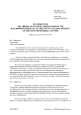 Statement by H.E. Abdellah Zegour, Ambassador to Serbia