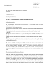 Keynote Presentation by Amb. Rolf Ekeus, Chairman of the Stockholm International Peace Research Institute Governing Board