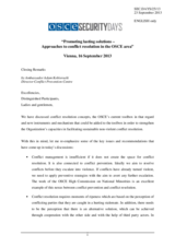 Closing Remarks by Amb. Adam Kobieracki, Director Conflict Prevention Centre