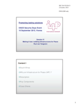 Session 4, Presentation by Mr. van Tongeren, Founder of the International Civil Society Network on Infrastructures for Peace