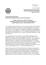 Opening Statement by Amb. Jenkins, Co-ordinator for Threat Reduction Programs