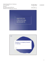 Presentation by Ms. Mari Teigen, Research Director