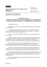 Decision on enhancing criminal justice responses to trafficking in human beings through a comprehensive approach