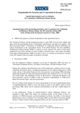 Speaking Points of the Special Representative and Co-ordinator for Combating Trafficking in Human Beings, Eva Biaudet